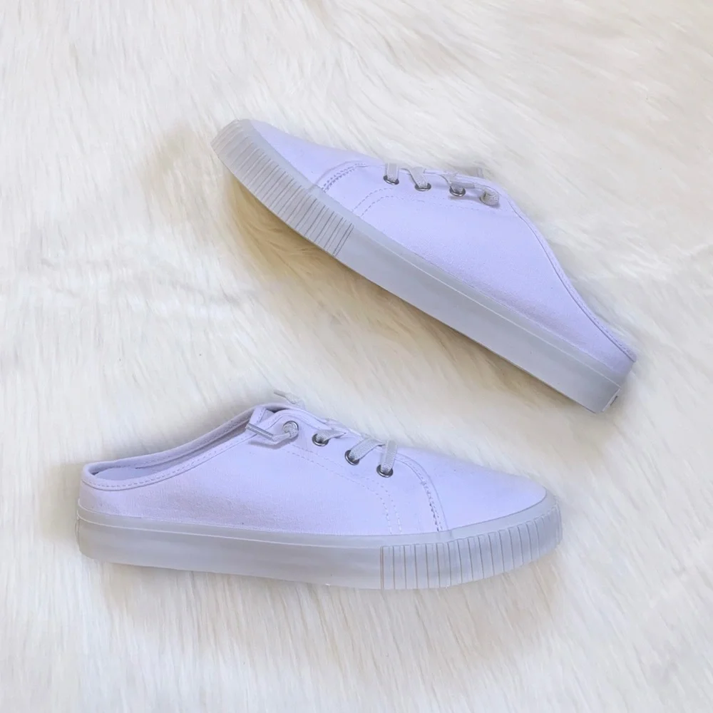 Timberland White Canvas Skyla Bay Mule Sneakers - Picture 6 of 7